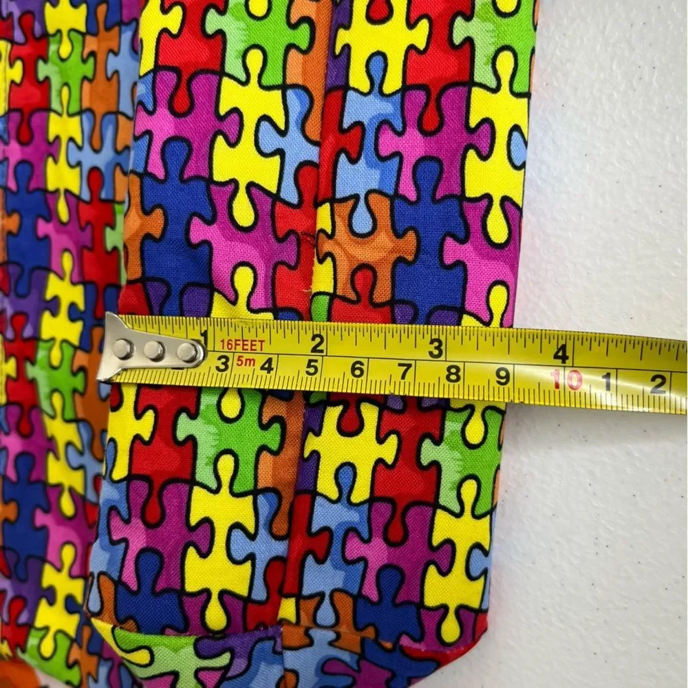 Handmade Retreat Cosmetic Bag Keychain Autism Puzzle Piece Set New Zipper Pouch